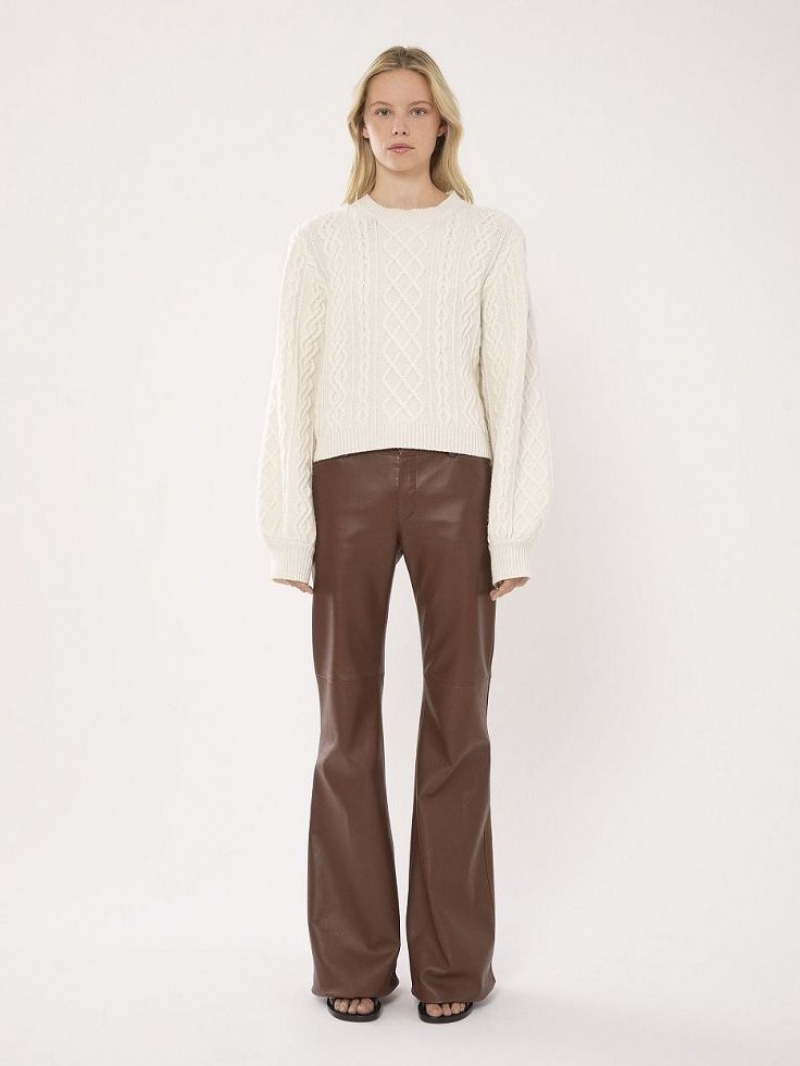 Chloe Generous Cable-knit Strikkevarer Hvite | CHE-SR13956