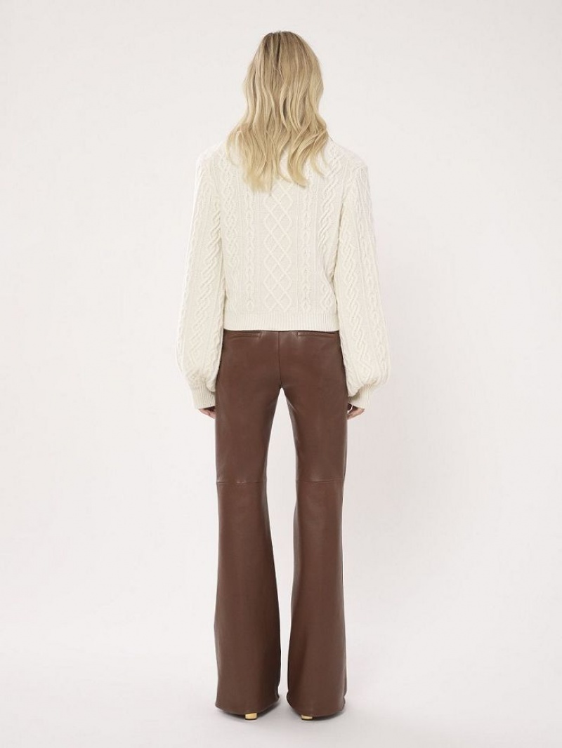 Chloe Generous Cable-knit Strikkevarer Hvite | CHE-SR13956