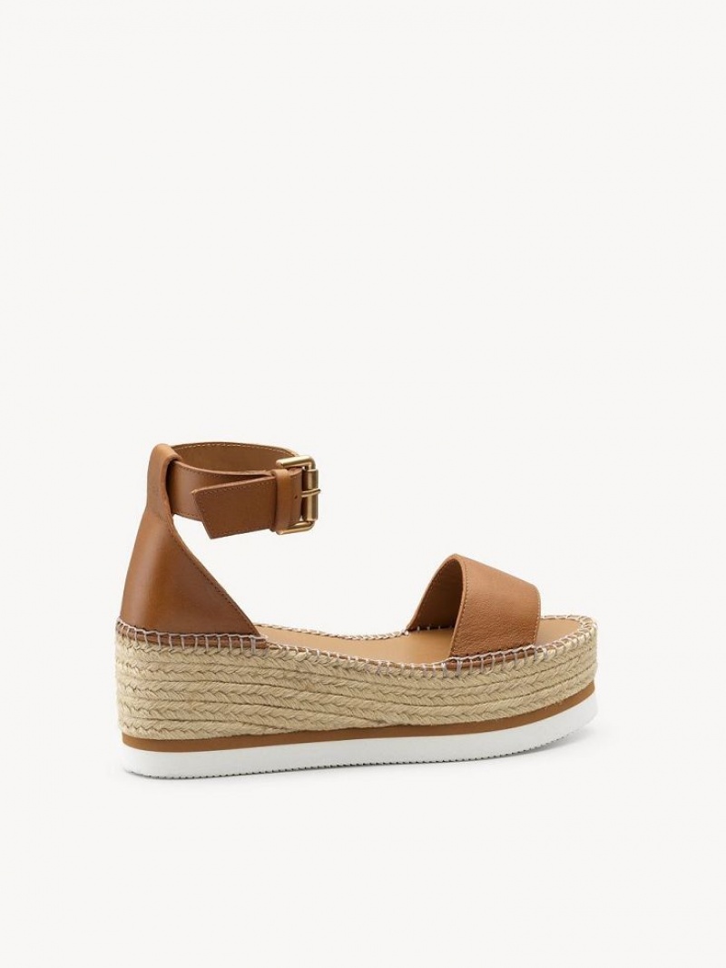 Chloe Glyn Espadrille Sandaler Brune | CHE-SR14806