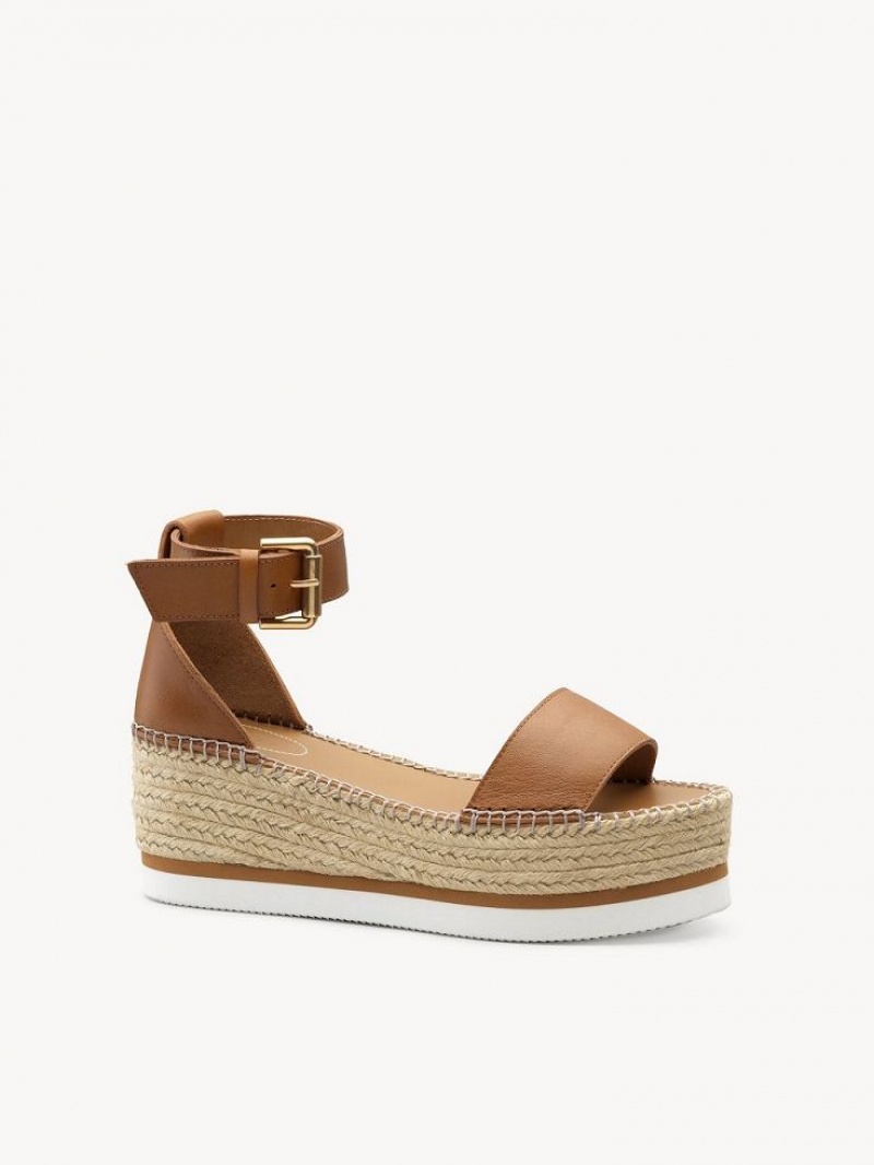 Chloe Glyn Espadrille Sandaler Brune | CHE-SR14806