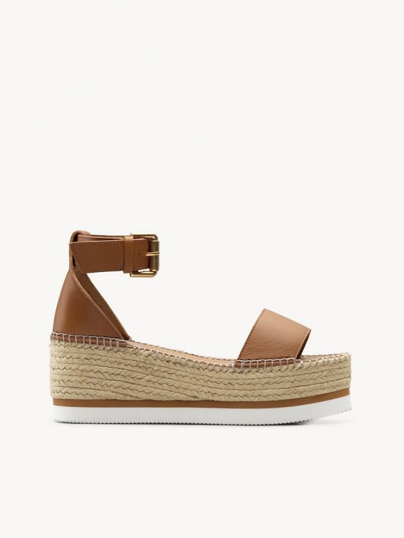 Chloe Glyn Espadrille Sandaler Brune | CHE-SR14806