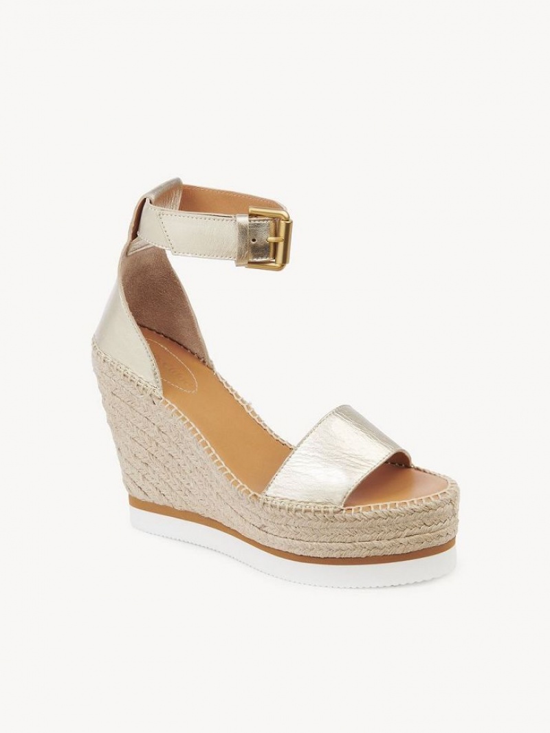 Chloe Glyn Espadrille Wedge Sølv | CHE-SR14843