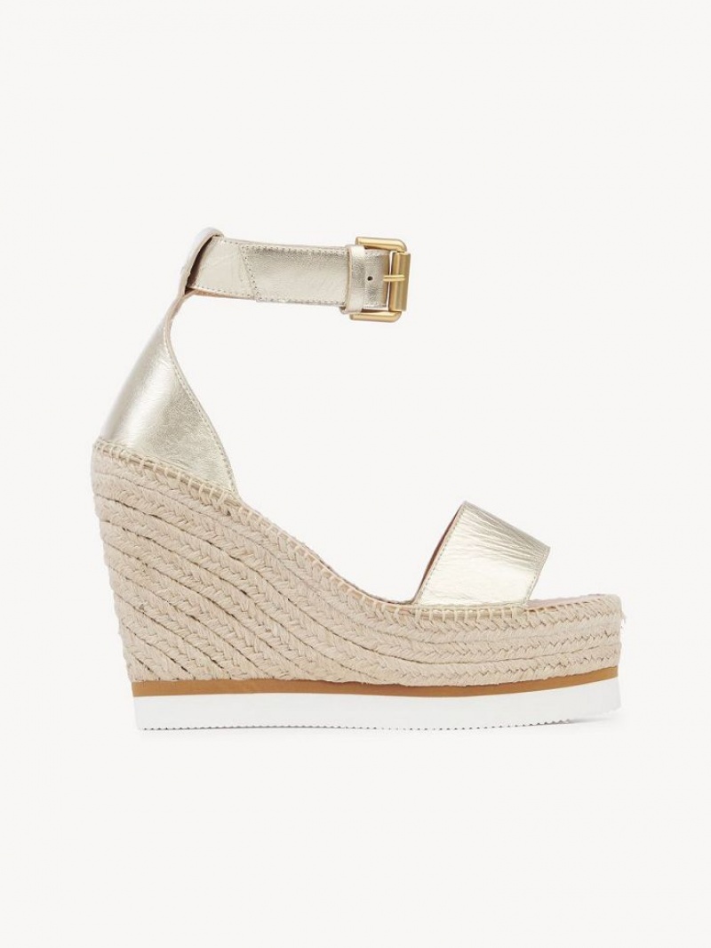 Chloe Glyn Espadrille Wedge Sølv | CHE-SR14843