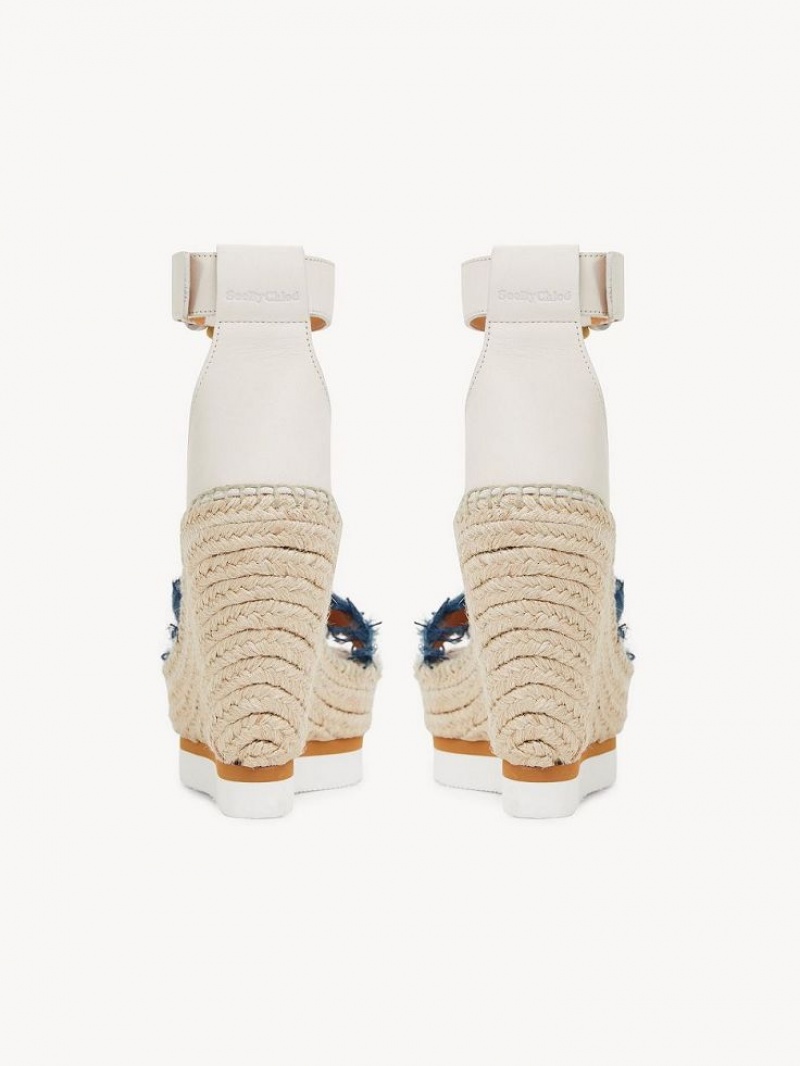 Chloe Glyn Fringed Espadrille Wedge Dyp Blå | CHE-SR14827