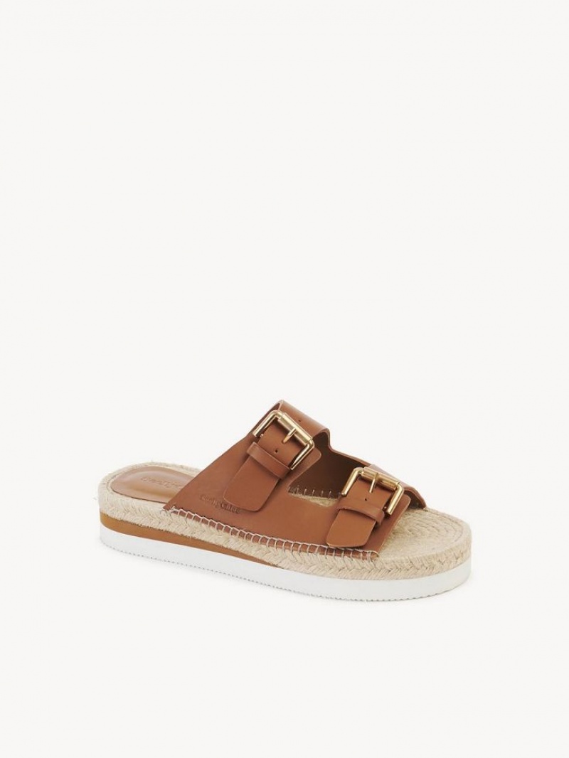 Chloe Glyn Platform Espadrille Sandaler Brune | CHE-SR14832