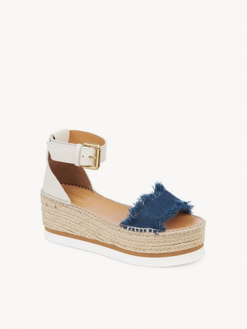 Chloe Glyn Platform Sandaler Dyp Blå | CHE-SR14825