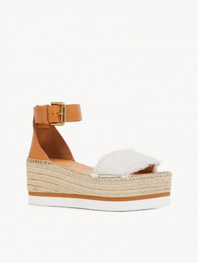 Chloe Glyn Platform Sandaler Hvite | CHE-SR14826