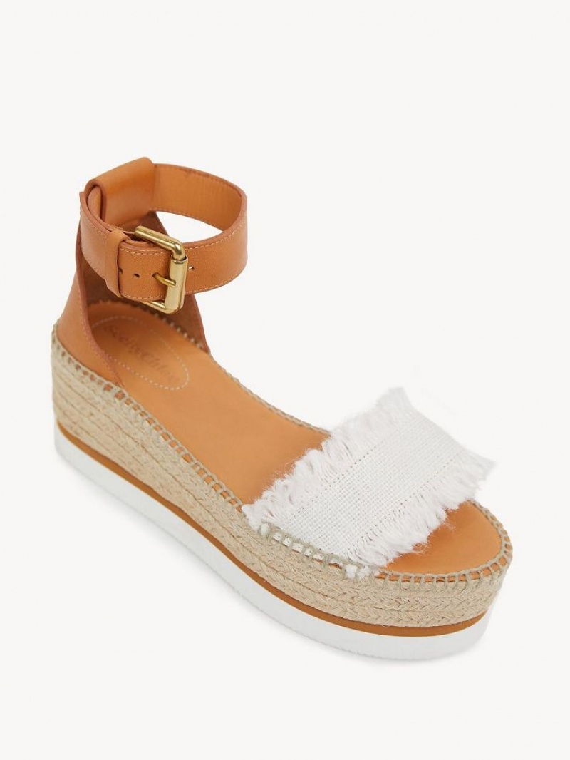 Chloe Glyn Platform Sandaler Hvite | CHE-SR14826