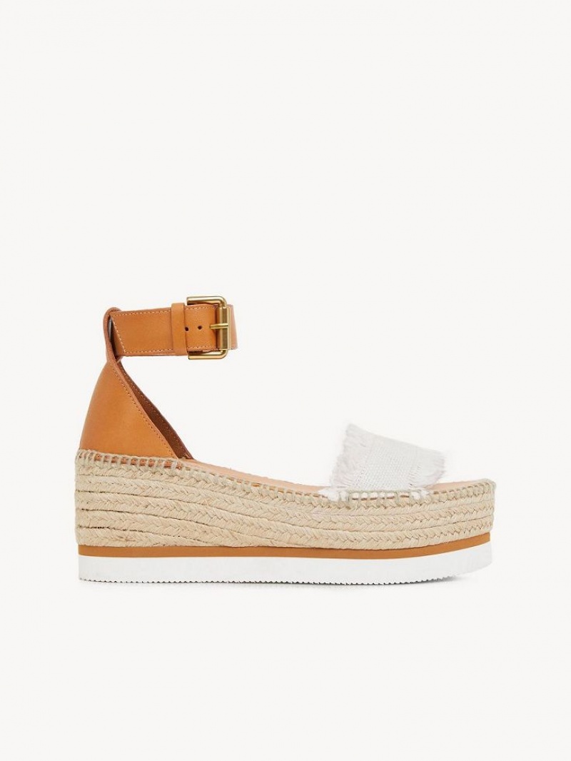 Chloe Glyn Platform Sandaler Hvite | CHE-SR14826