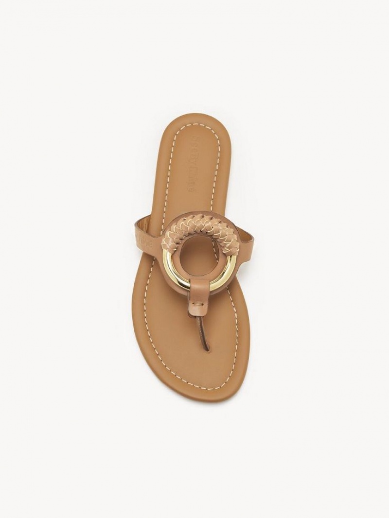 Chloe Hana Flip-flop Flate Sko Brune | CHE-SR14818