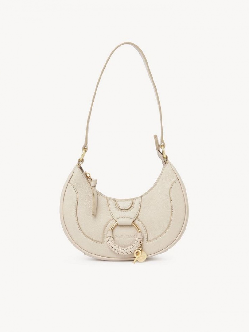 Chloe Hana Half Moon Skulderveske Beige | CHE-SR14662