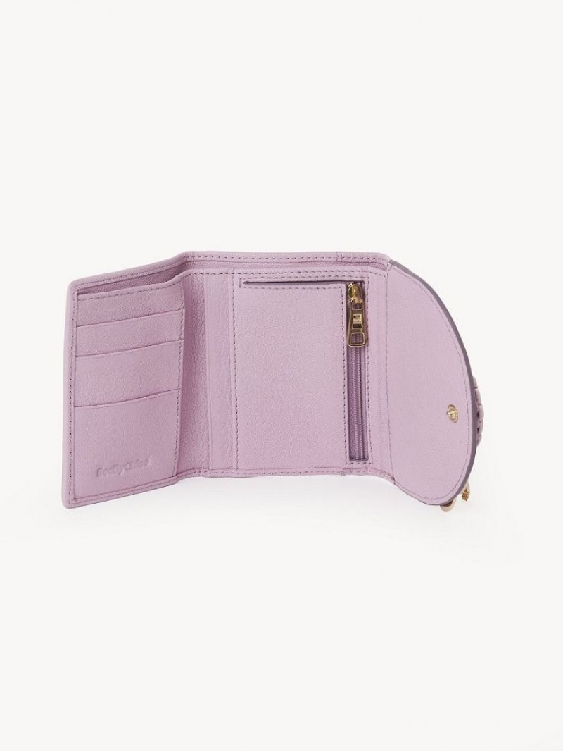 Chloe Hana Tri-fold Liten Lommebok Lavendel Hvite | CHE-SR14908