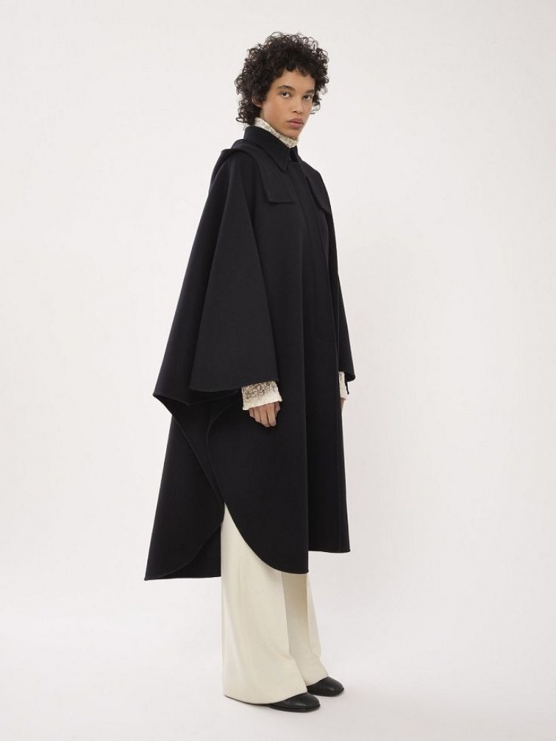 Chloe Hette Cape Frakker Svarte | CHE-SR13820