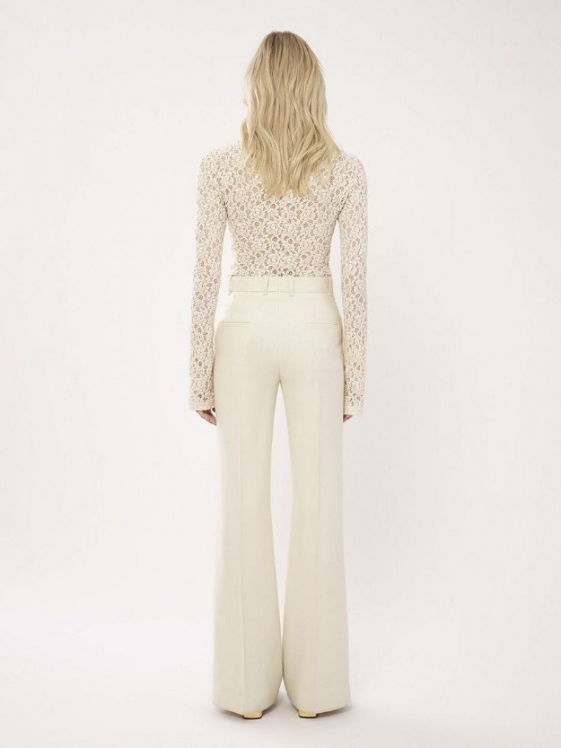 Chloe High-waisted Flare Drakter Hvite | CHE-SR14038