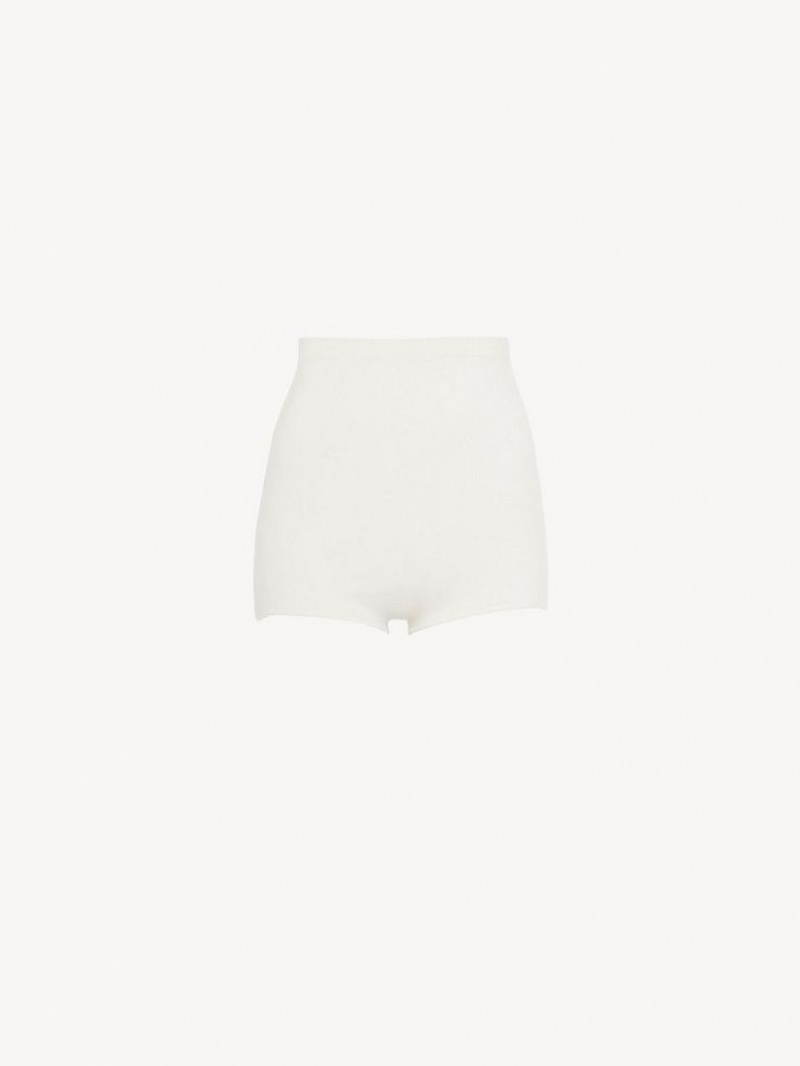 Chloe High-waisted Mini Shorts Hvite | CHE-SR14008