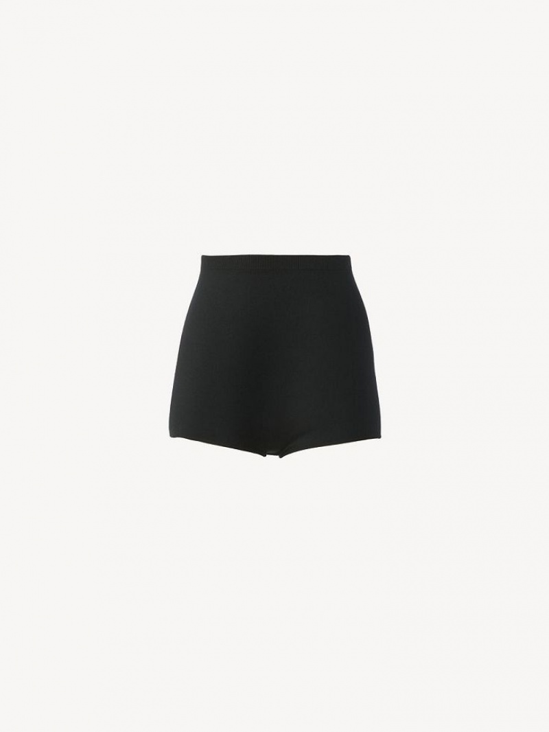 Chloe High-waisted Mini Shorts Svarte | CHE-SR14007