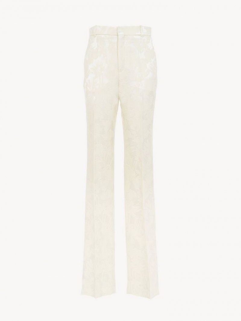 Chloe High-waisted Tailored Bukse Hvite | CHE-SR14023