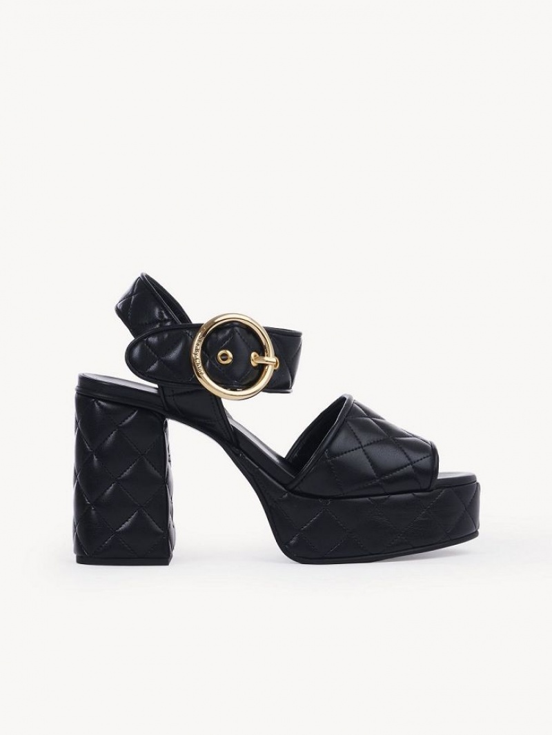 Chloe Jodie Platform Sandaler Svarte | CHE-SR14813