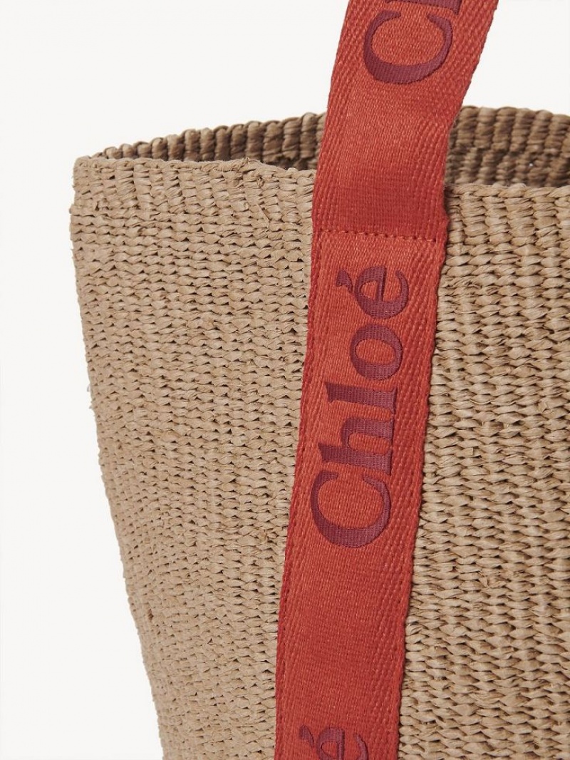 Chloe Large Woody Basket Tote Veske Oransje Oransje | CHE-SR13298