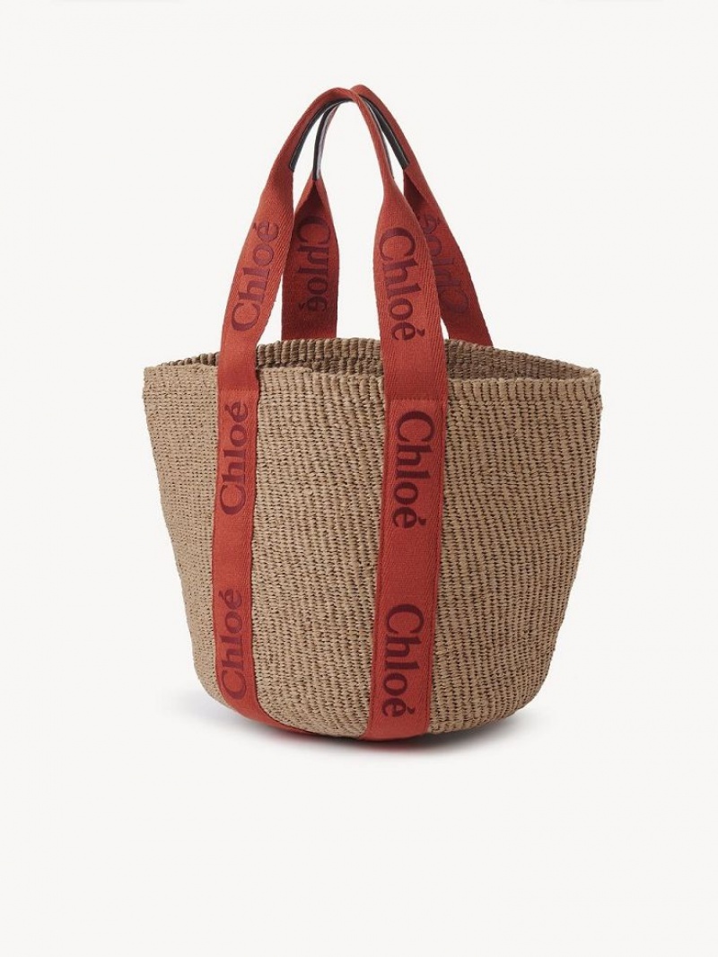 Chloe Large Woody Basket Tote Veske Oransje Oransje | CHE-SR13298