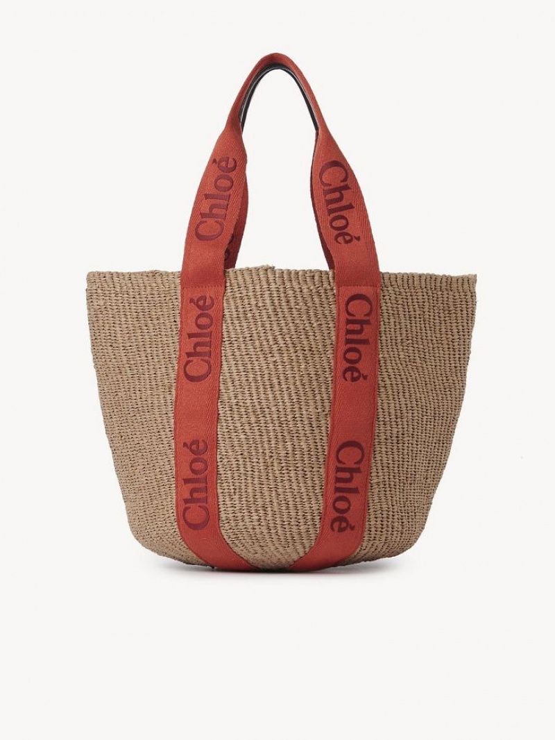 Chloe Large Woody Basket Tote Veske Oransje Oransje | CHE-SR13298