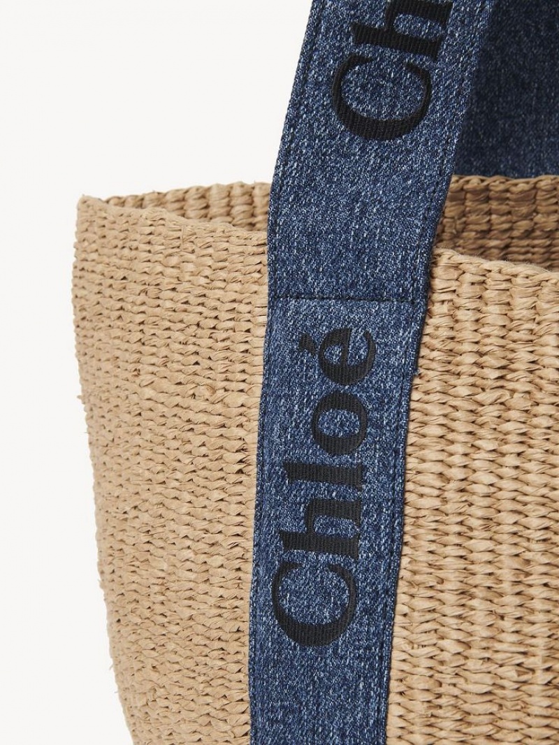 Chloe Large Woody Baskets Blå | CHE-SR13651