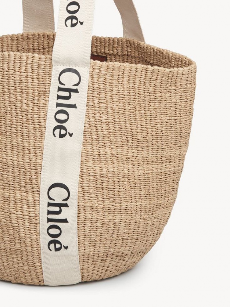 Chloe Large Woody Baskets Hvite | CHE-SR13658