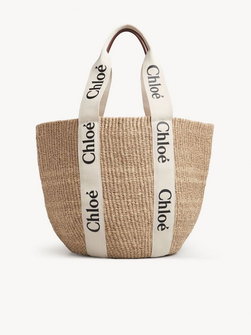 Chloe Large Woody Baskets Hvite | CHE-SR13658