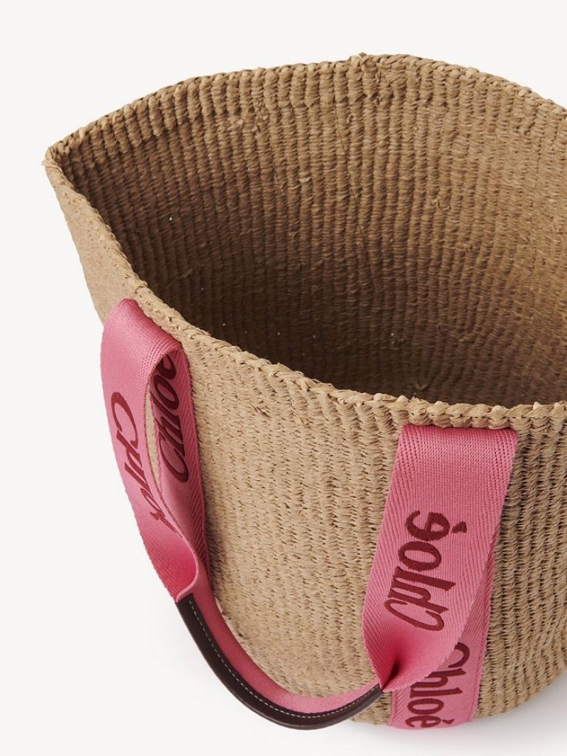 Chloe Large Woody Baskets Rosa Rød | CHE-SR13653