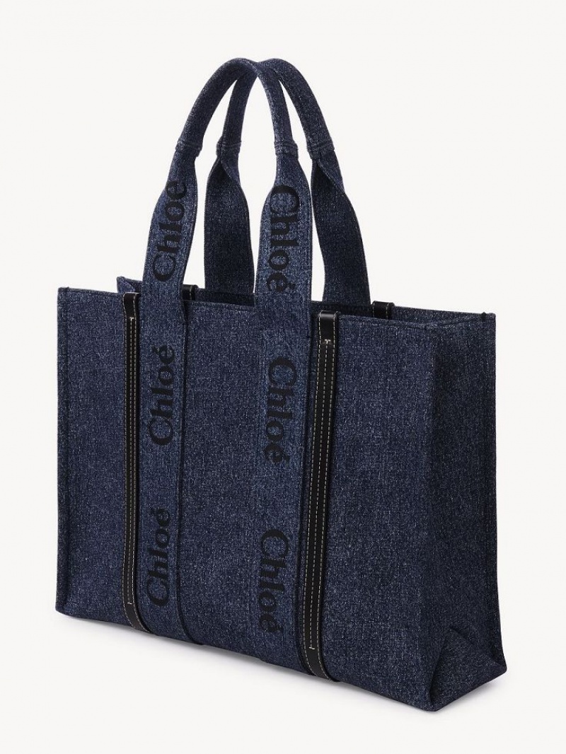 Chloe Large Woody Tote Veske Blå | CHE-SR13305