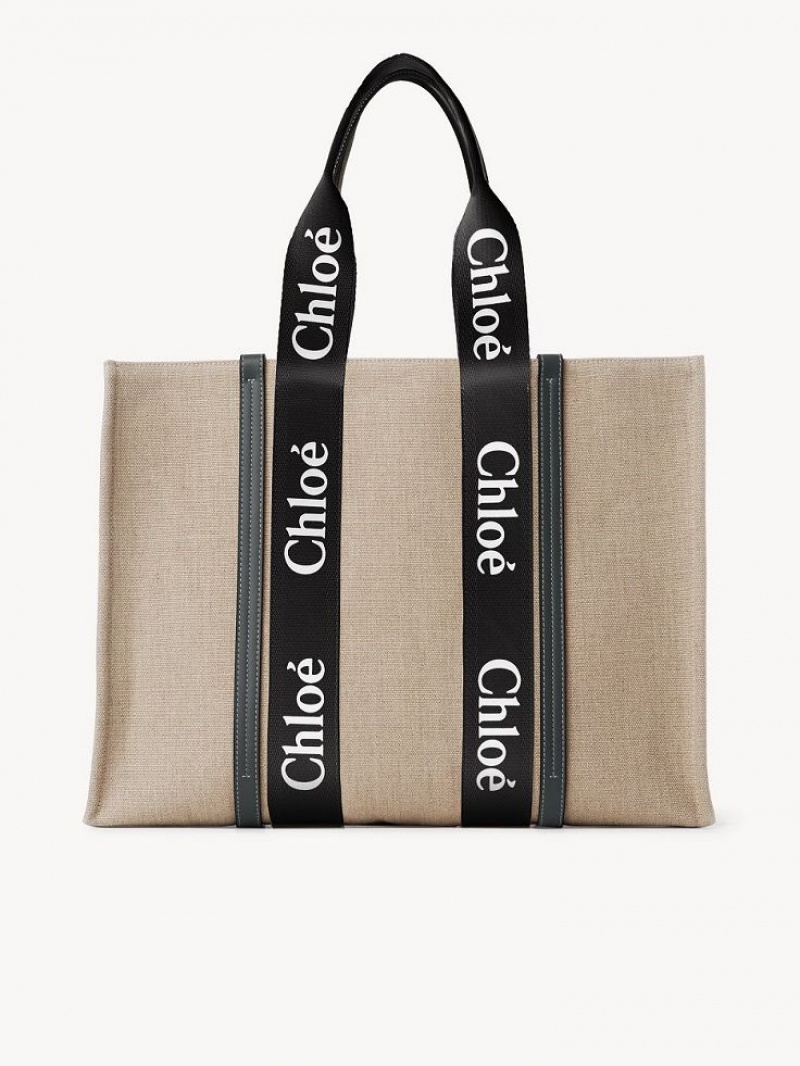 Chloe Large Woody Tote Veske Svarte Blå | CHE-SR13304