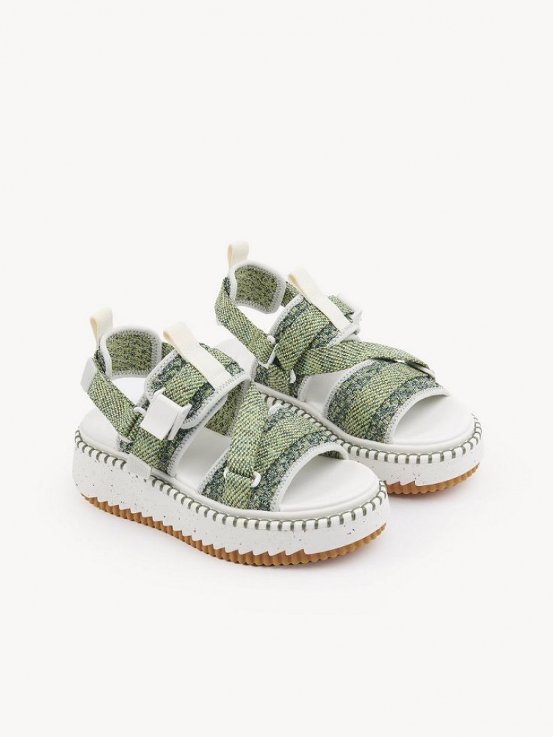 Chloe Lilli Flate Sandaler Grønn | CHE-SR14176