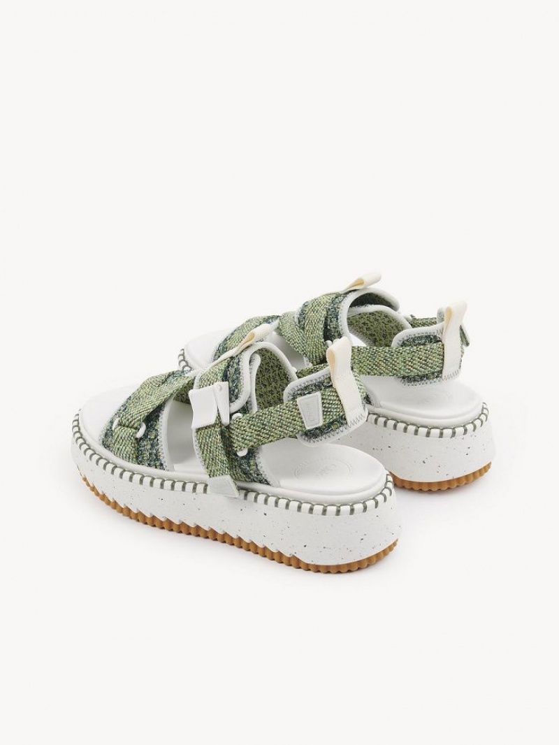 Chloe Lilli Flate Sandaler Grønn | CHE-SR14176