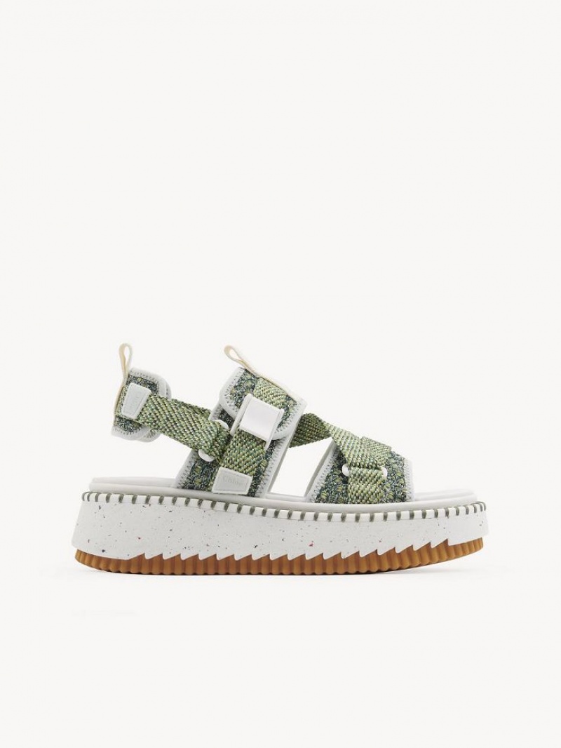 Chloe Lilli Flate Sandaler Grønn | CHE-SR14176