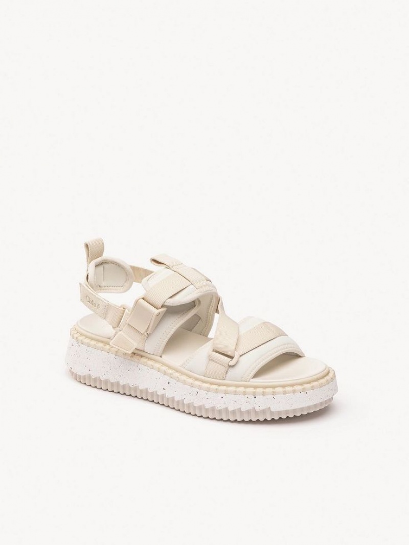 Chloe Lilli Flate Sandaler Hvite | CHE-SR14175