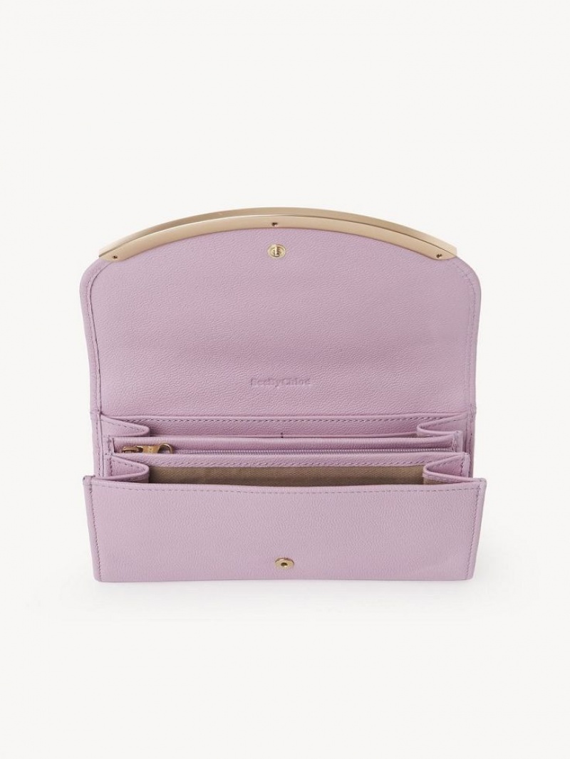 Chloe Lizzie Stor Lommebok Lavendel Hvite | CHE-SR14920