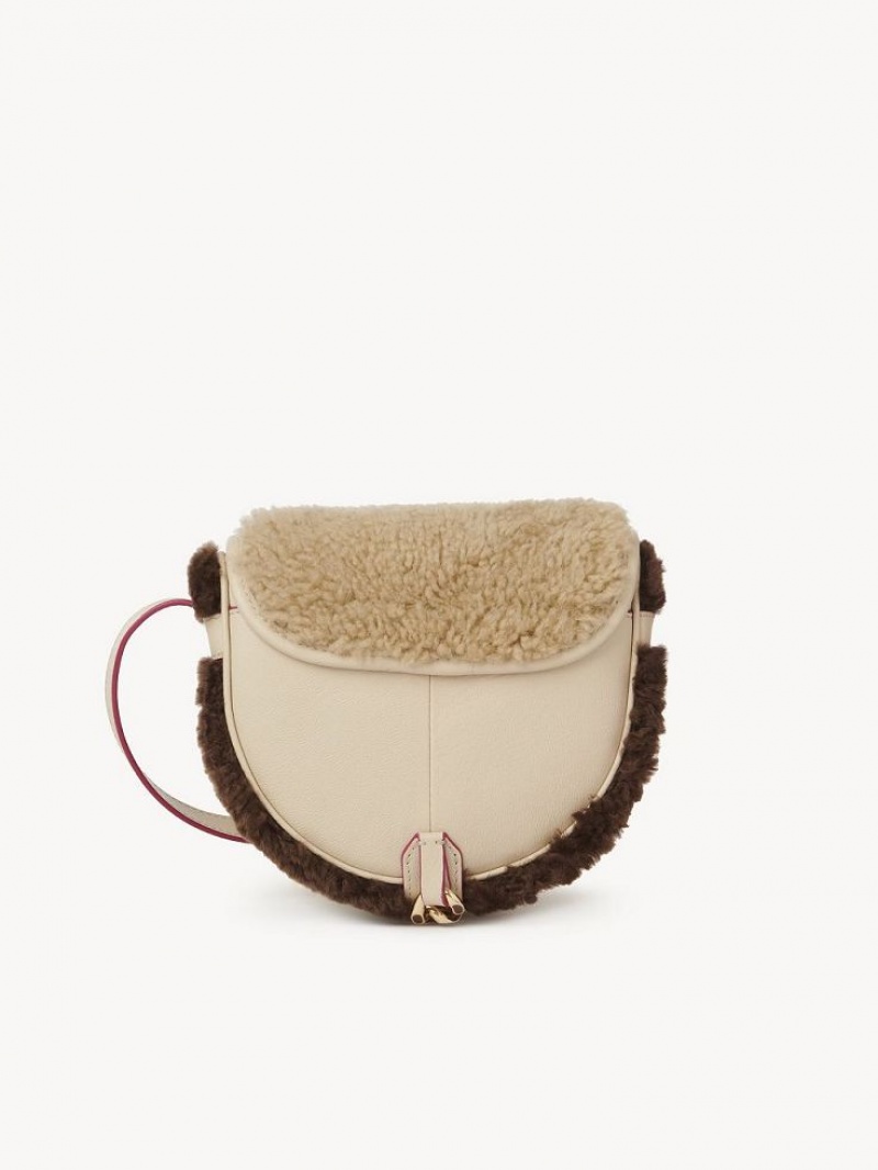 Chloe Mara Small Saddle Skulderveske Beige | CHE-SR14604