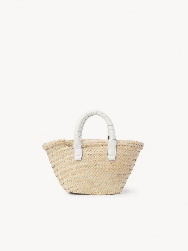 Chloe Marcie Basket Mini Vesker Hvite | CHE-SR13662