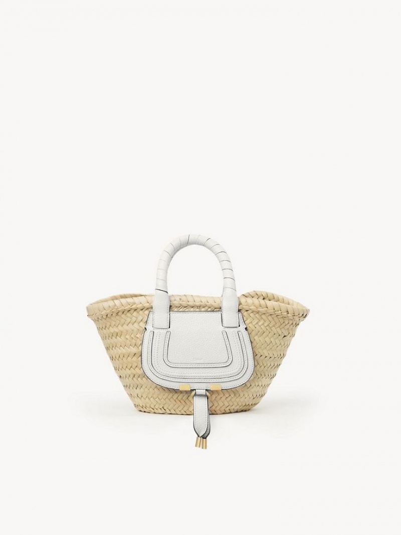 Chloe Marcie Basket Mini Vesker Hvite | CHE-SR13662