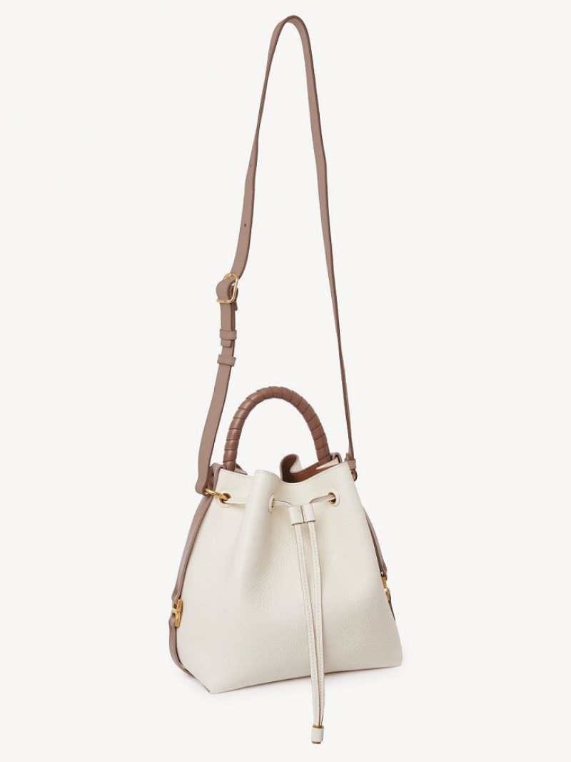 Chloe Marcie Bucket Crossbody Veske Hvite | CHE-SR13615