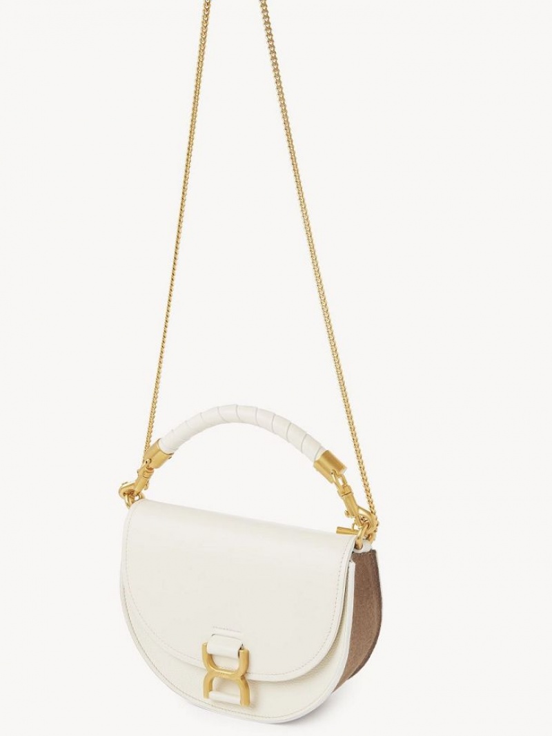 Chloe Marcie Chain Flap Crossbody Veske Hvite | CHE-SR13619