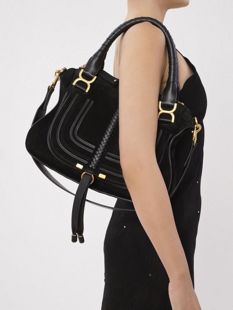 Chloe Marcie Double Carry Skulderveske Svarte | CHE-SR13438