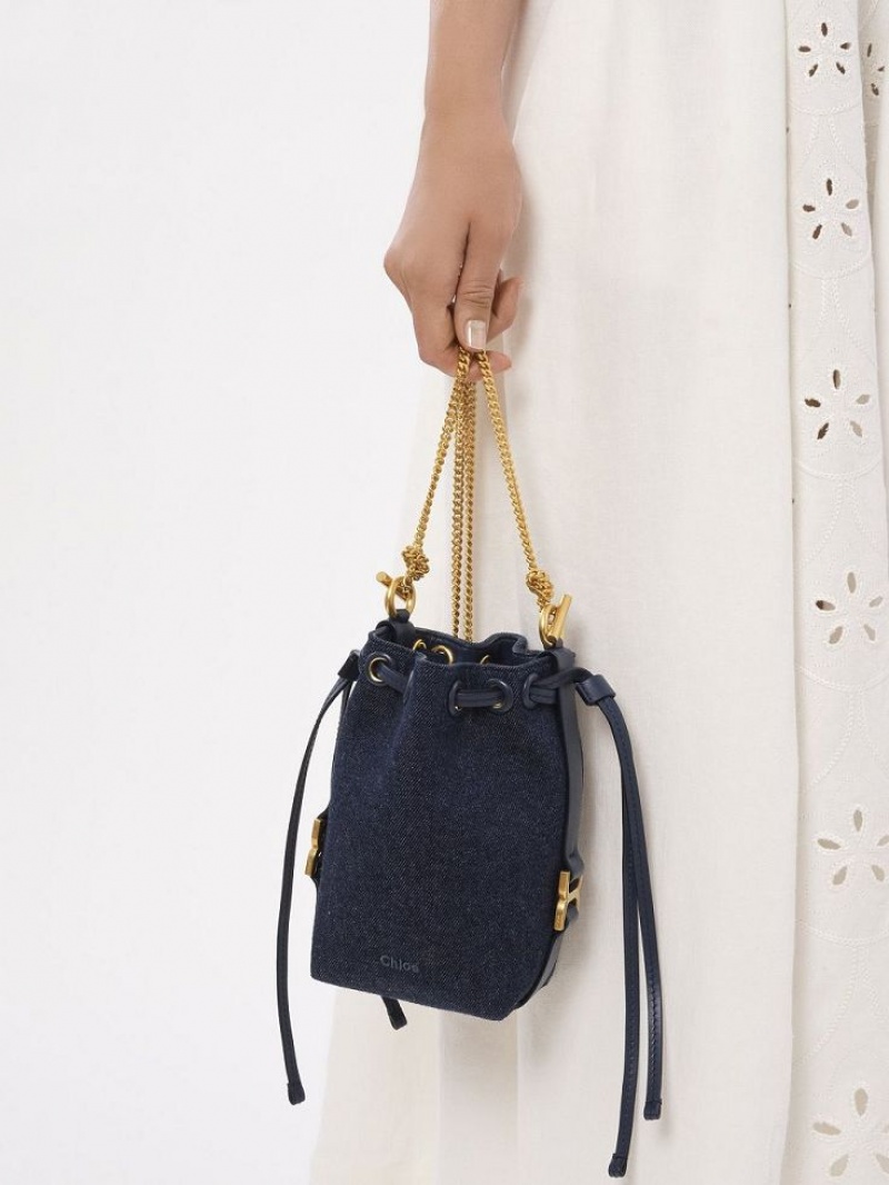 Chloe Marcie Micro Bucket Crossbody Veske Blå | CHE-SR13612