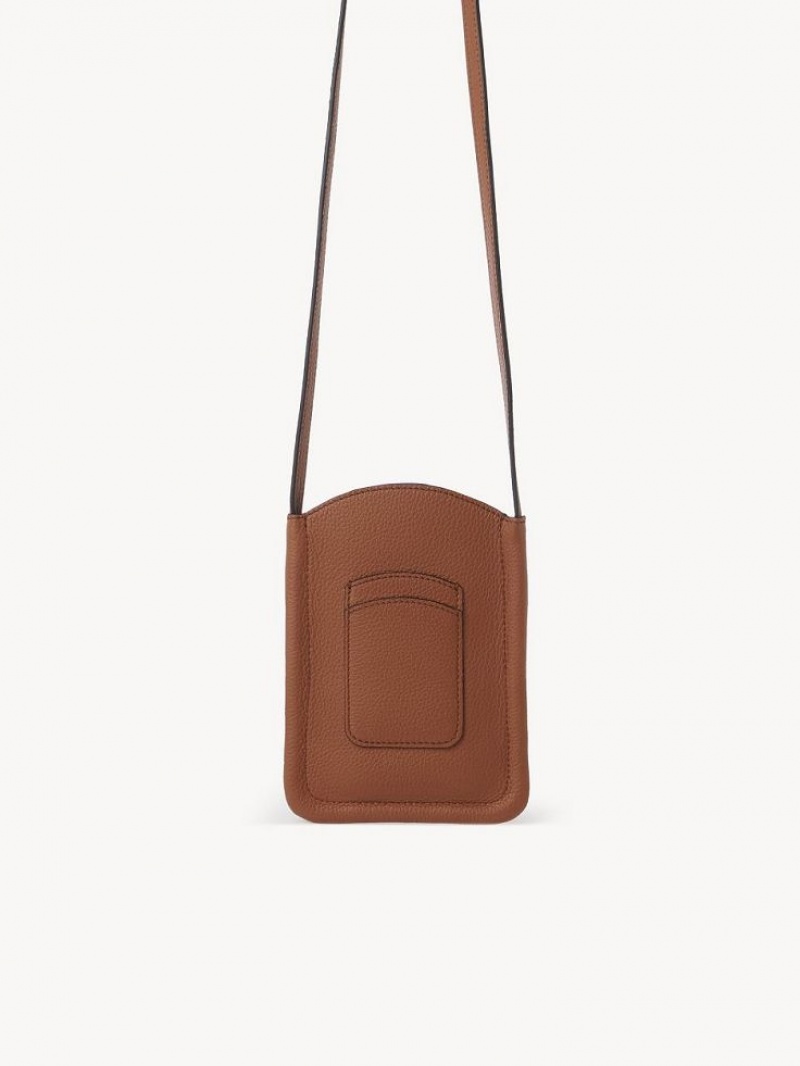 Chloe Marcie Phone Pouch Mini Vesker Brune | CHE-SR13669