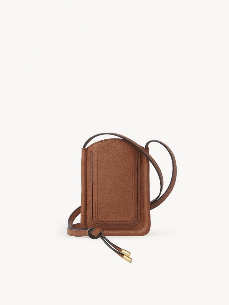 Chloe Marcie Phone Pouch Mini Vesker Brune | CHE-SR13669