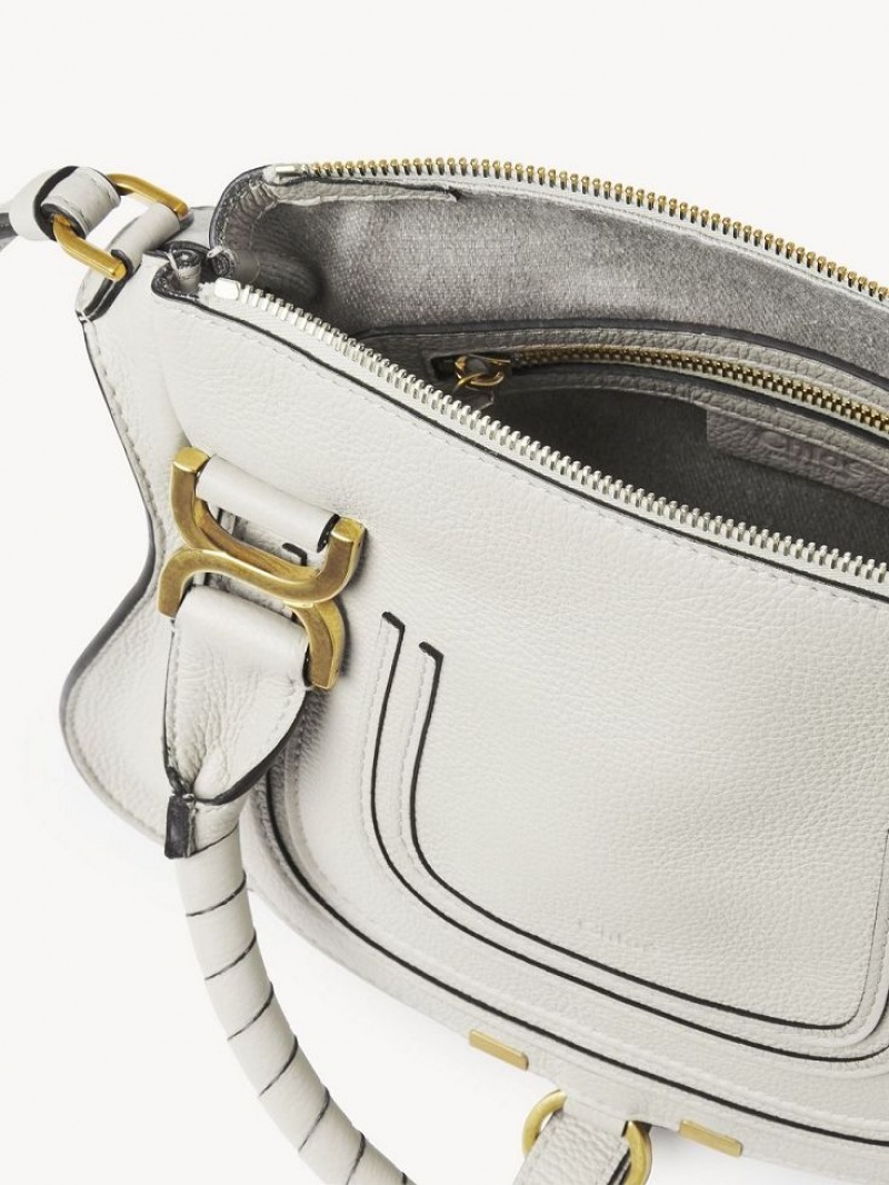 Chloe Marcie Small Double Carry Crossbody Veske Hvite | CHE-SR13550