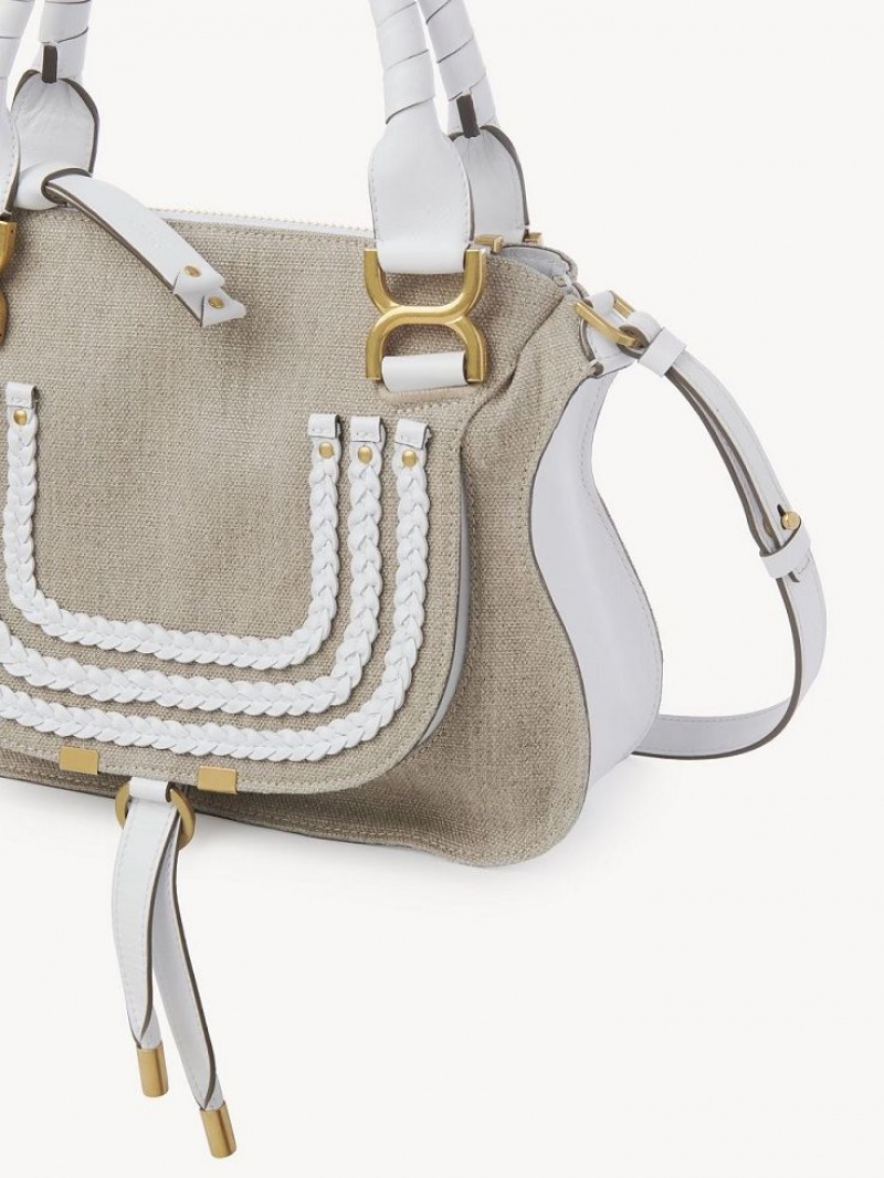 Chloe Marcie Small Double Carry Crossbody Veske Hvite | CHE-SR13595