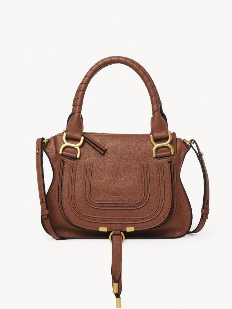 Chloe Marcie Small Double Carry Crossbody Veske Brune | CHE-SR13620