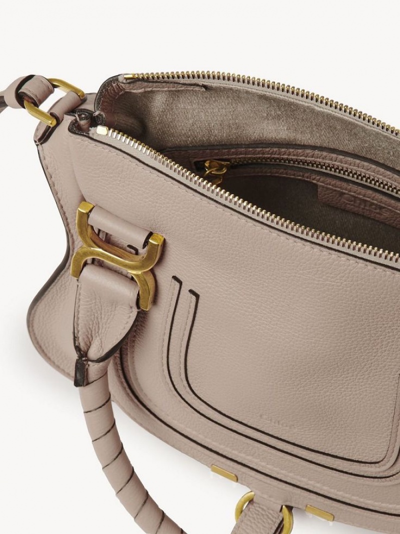 Chloe Marcie Small Double Carry Crossbody Veske Beige | CHE-SR13621