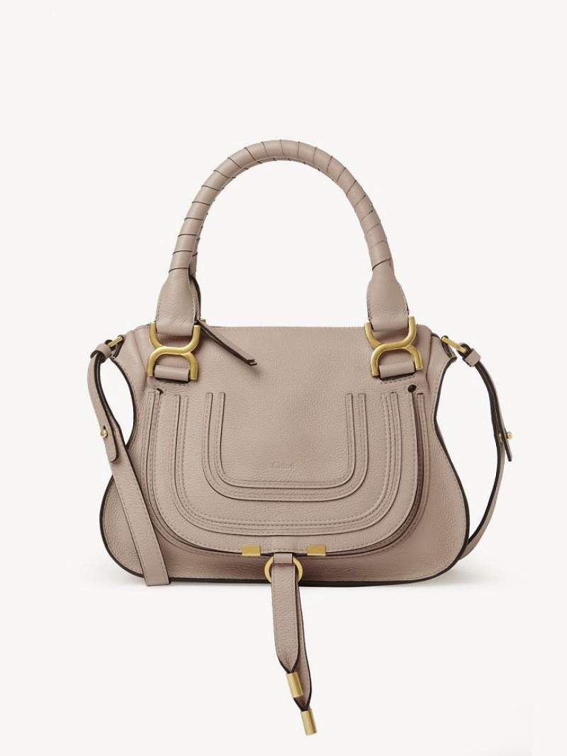 Chloe Marcie Small Double Carry Crossbody Veske Beige | CHE-SR13621